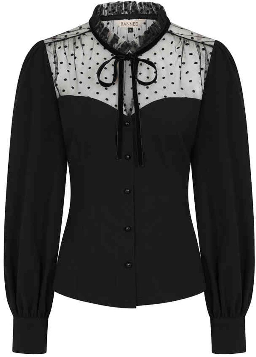 Banned - Luna Blouse - L - Zwart