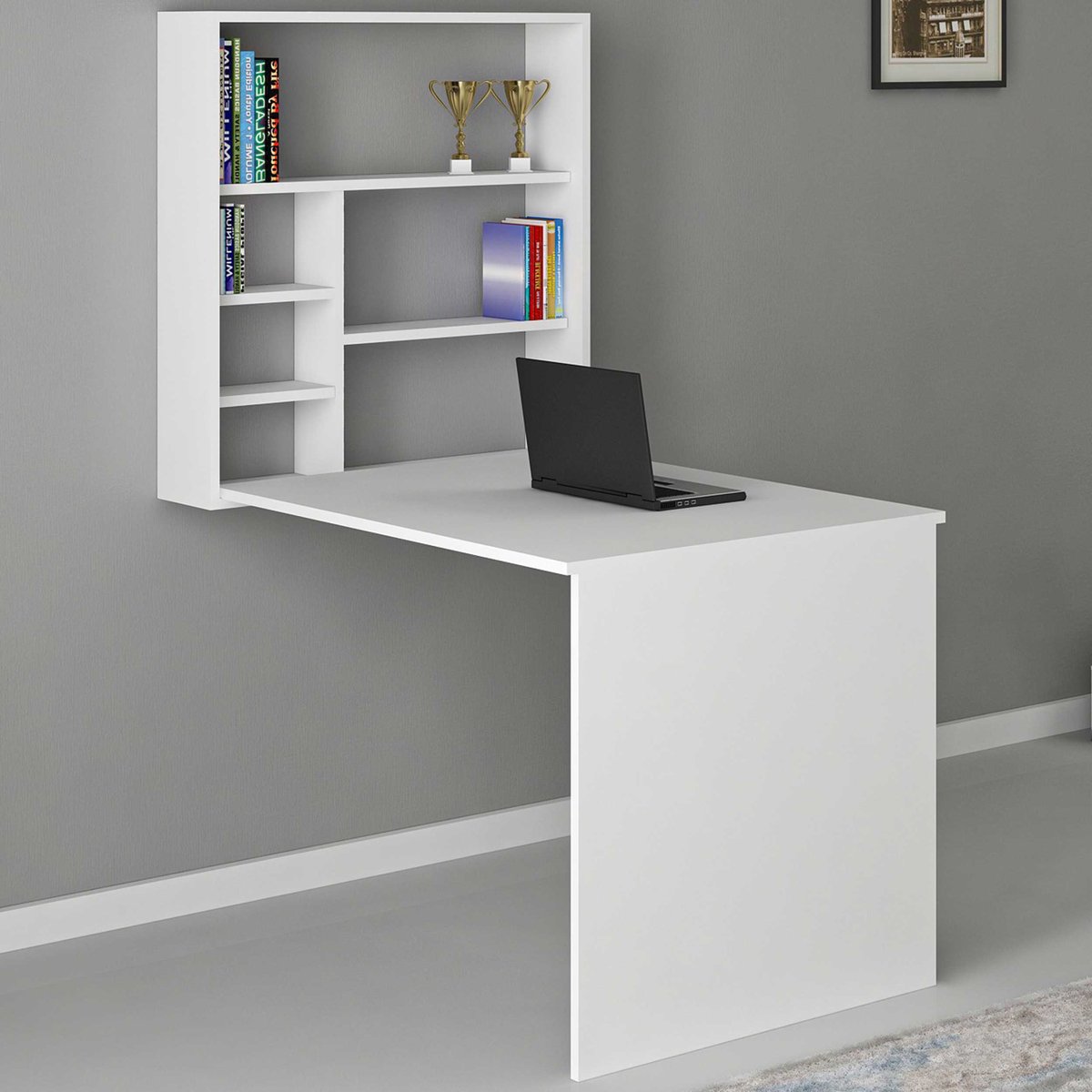 Skye Decor , Bureau, Sedir, Gemelamineerde spaanplaat, Wit, 59 x 90 x 74 cm
