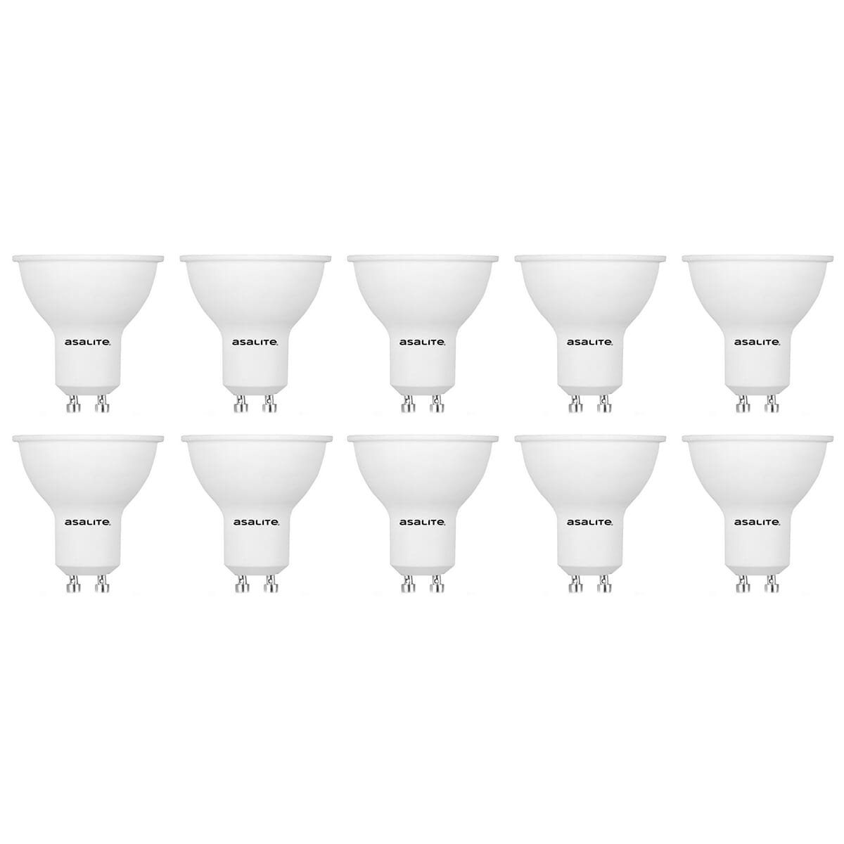 Asalite LED Lamp Spot GU10 Fitting - 7W = 48W - 600 Lumen - 3000K Warm Wit Licht - Niet Dimbaar - 220-240V - Ø50mm - GU10 LED Spotlamp - 10 stuks