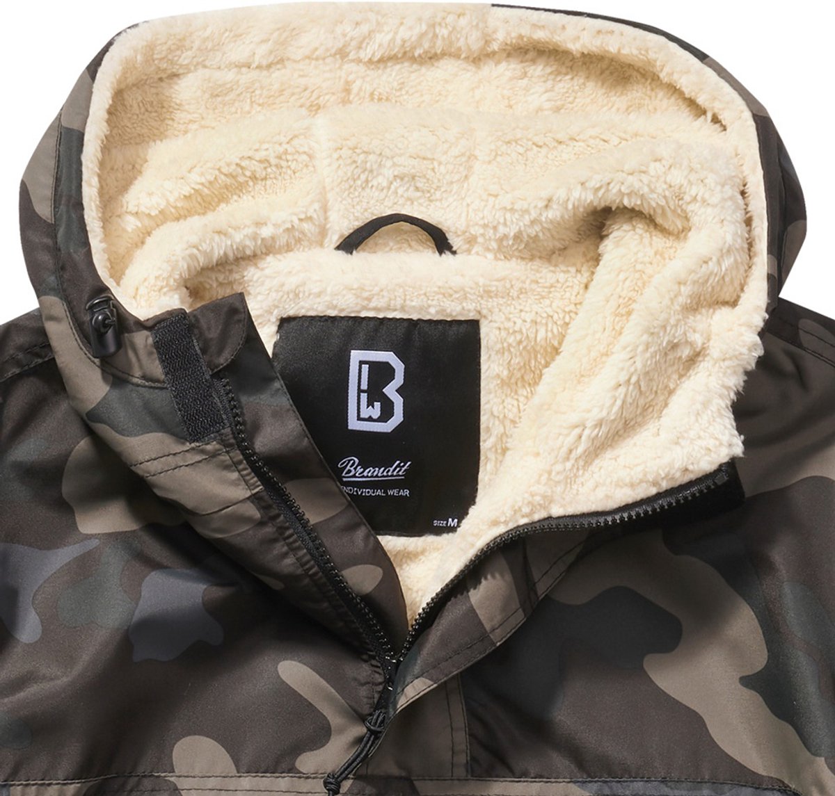 Brandit - Windbreaker Sherpa Pullover Jas - 4XL - Zwart