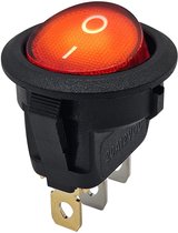 ProRide Wipschakelaar ON-OFF KCD2-12 - 3-pins - Rond - 12V/20A - Rood