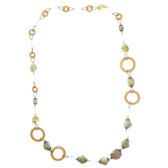 Behave Dames - Lange ketting - Bruine kralenketting - 100 cm