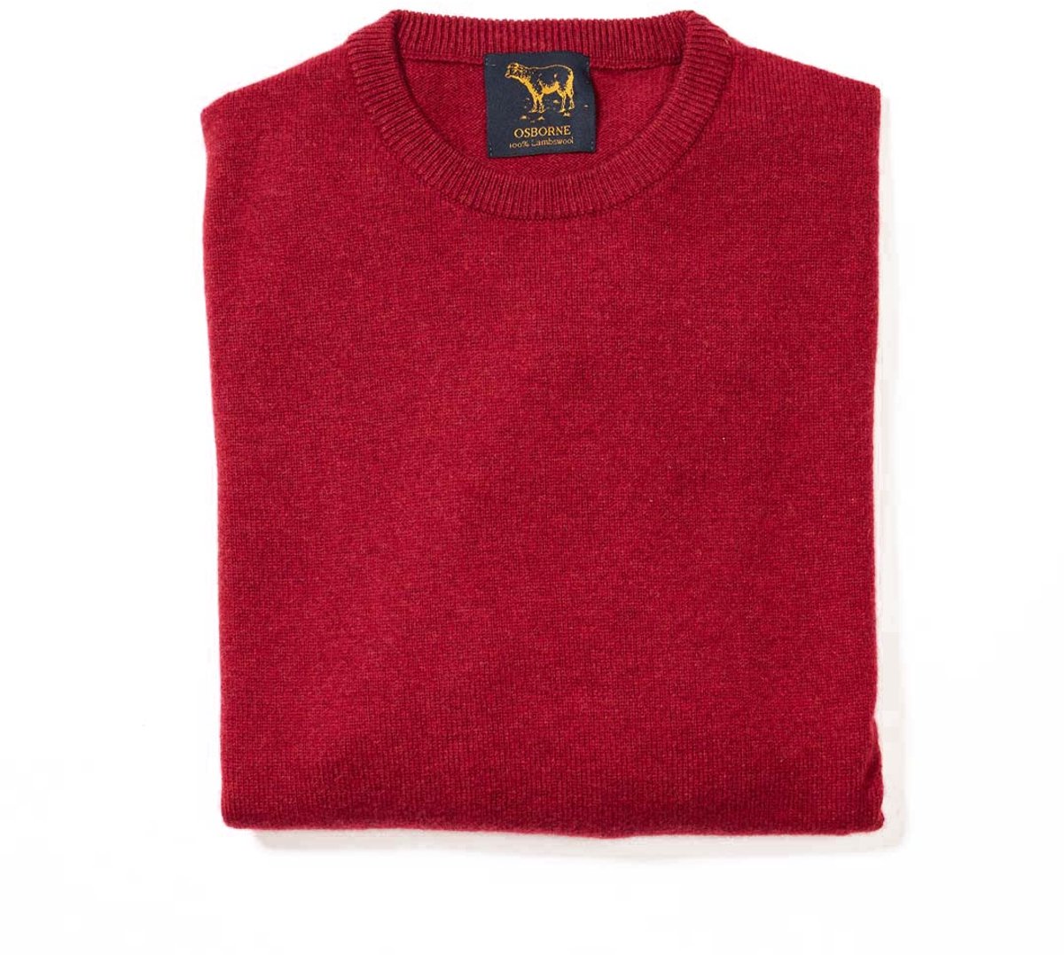 Osborne Knitwear Trui met ronde hals - Sweater heren in Lamswol - Pullover Heren - Poppy Melange - M
