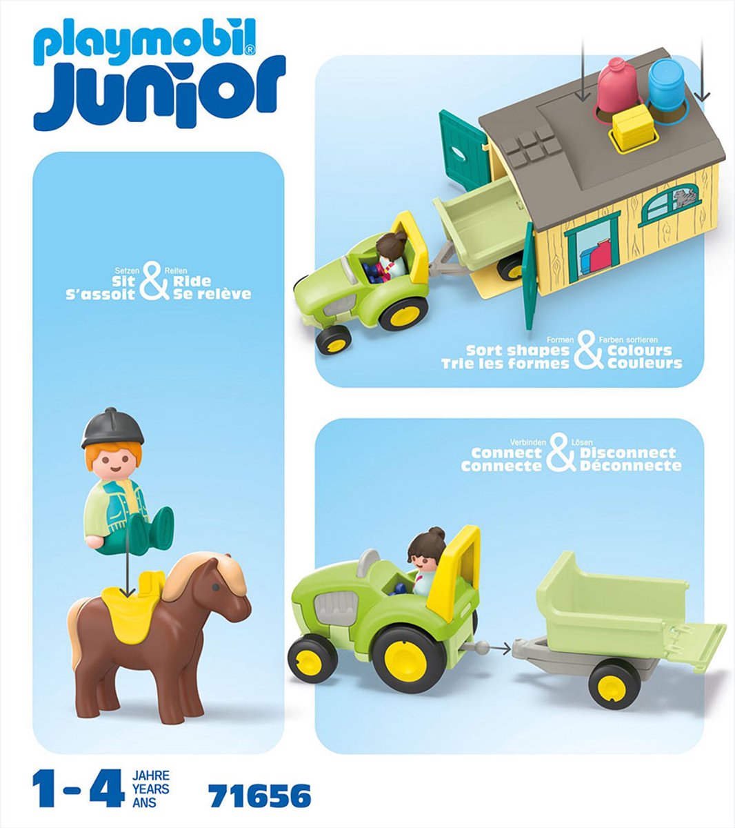 PLAYMOBIL Junior PROMO: Boerderijavontuur met tractor, aanhanger en dieren vrienden - 71656 — afbeelding 4