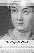 Portret van Jane Austen, met de titel "The Complete Novels" onderaan.