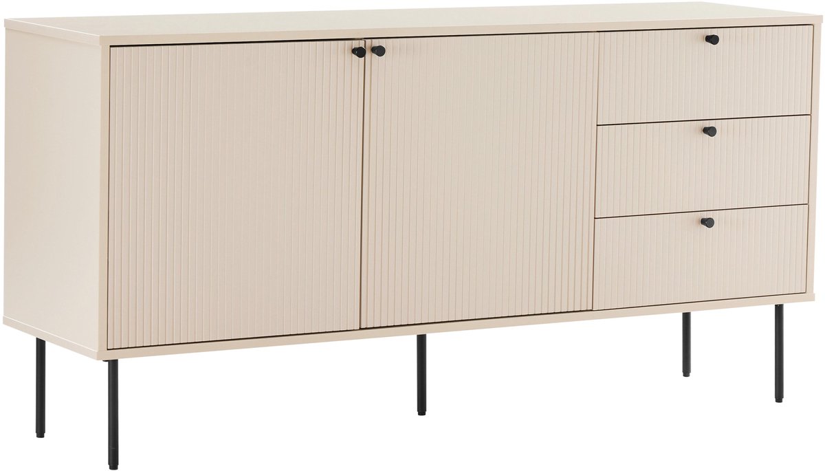 Oviala - Dressoir 2 deuren en 3 laden melamine decor 150 cm beige - Romeo