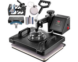 VEVOR Warmte Persmachine Transferpers Hittepers 6in1 Digitaal T-shirt Warmtepers Transfer Afdrukken Diy Printer Hoed Eenvoudige bediening