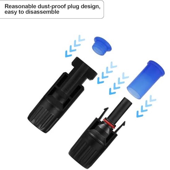Weatherproof Solar Cable Tips 6 Pairs Solar Panel Connector Caps, Fabric and Weatherproof Solar Cable ...