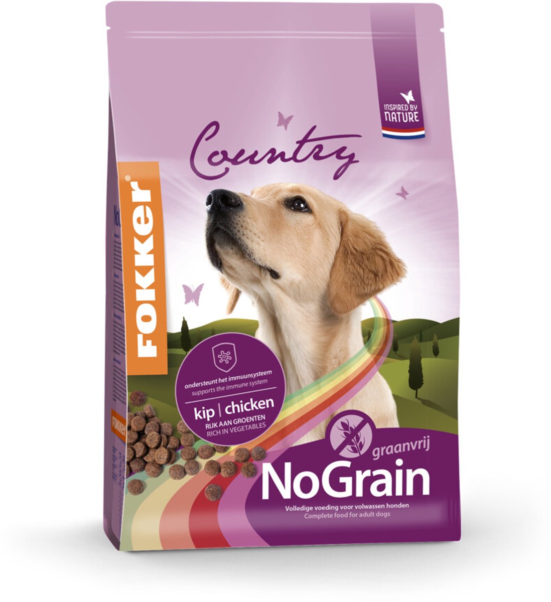 Fokker Fokker Country Balance Graanvrij Hondenvoer Droog Kip - 3 x 2,5 kg - Voordeelverpakking