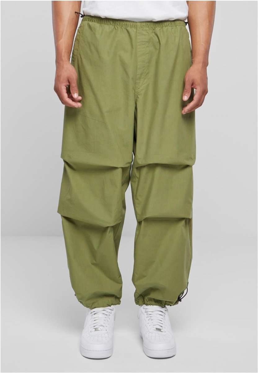 Urban Classics Popline Parachute Wijde broek S Olijfgroen