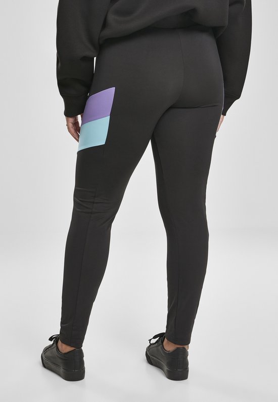 Urban Classics - Color Block Sportlegging - 5XL - Zwart/Paars van Adidas — afbeelding 2