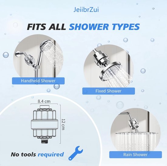 Filtre de Douche 7 Étapes , Élimination du Chlore et des Métaux Lourds, Haute Performance avec Vitamine C