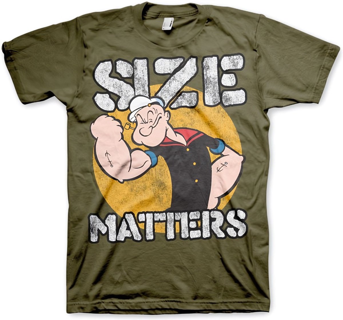 Popeye Size Matters T-Shirt Olive-M