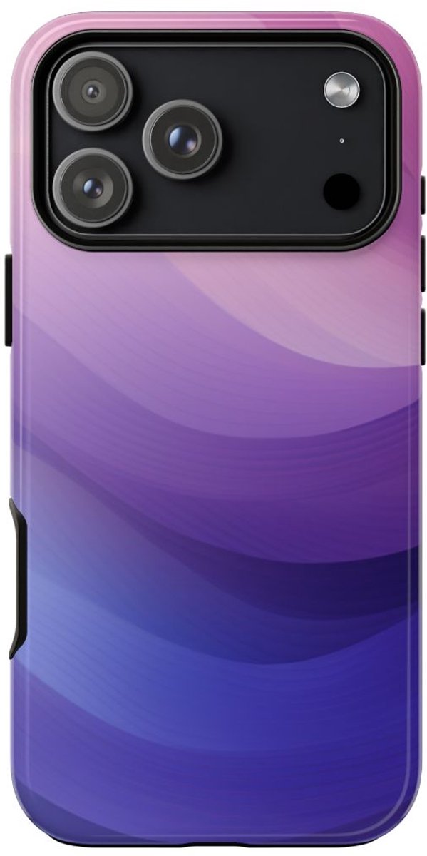 Paarse Gradient Abstracte Golven – Telefoonhoesje Geschikt voor iPhone 17 Pro Max