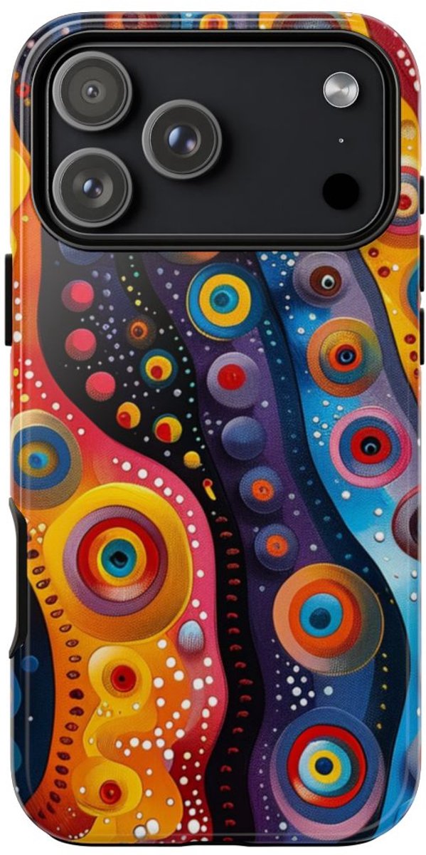 Kleurrijk Abstract Cirkelpatroon – Telefoonhoesje Geschikt voor iPhone 17 Pro Max