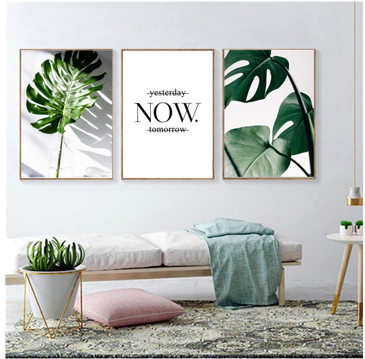 Azomor® Set van 3 Botanische Posters zonder lijst voor woonkamer en slaapkamer
