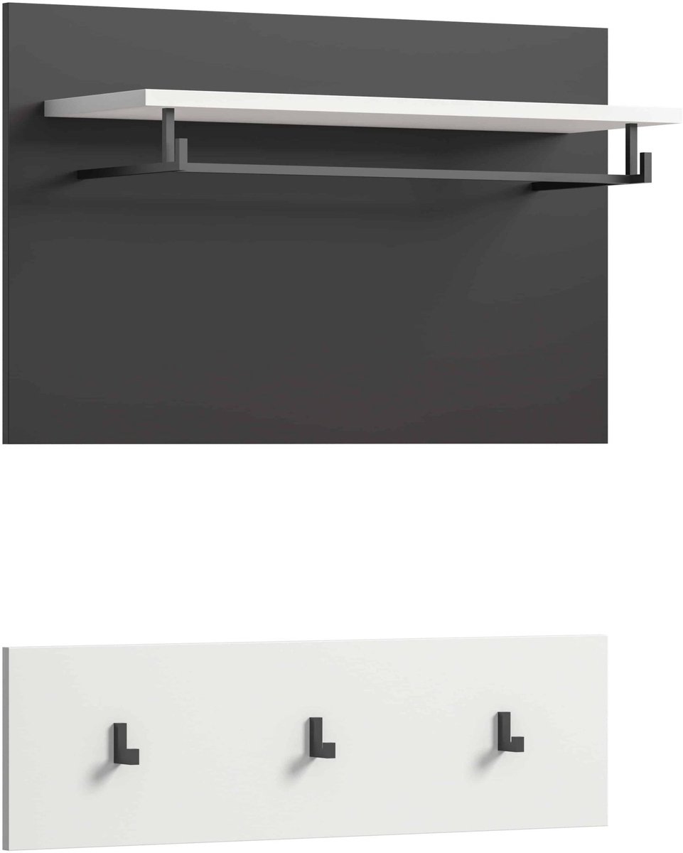 Furnilux Canu garderobekastpaneel wit NB Basaltgrijs NB - 27x80x73cm