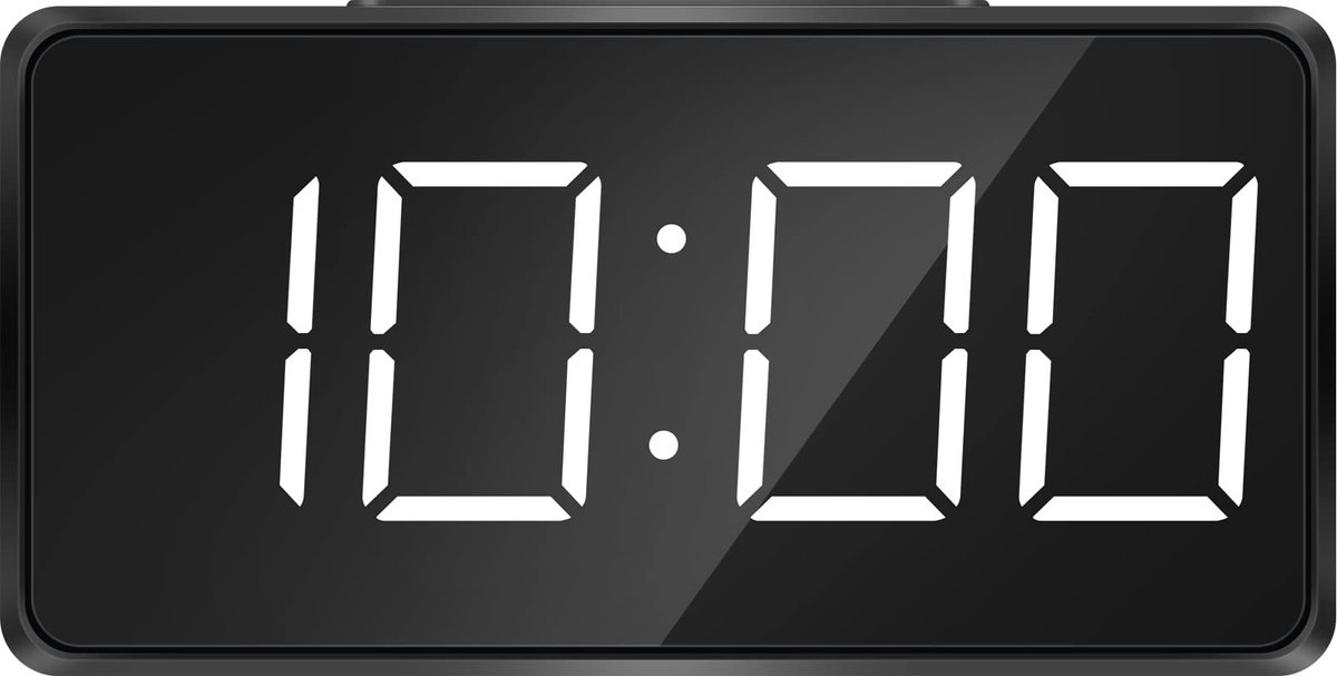 Crrynuo - HD LED Wekker - 10*5*3CM - Met USB-kabel en Handleiding - Compact en Lichtgewicht- Klaar voor Gebruik - Energiebesparend-Slim Gebruik van Stroom-Zwart