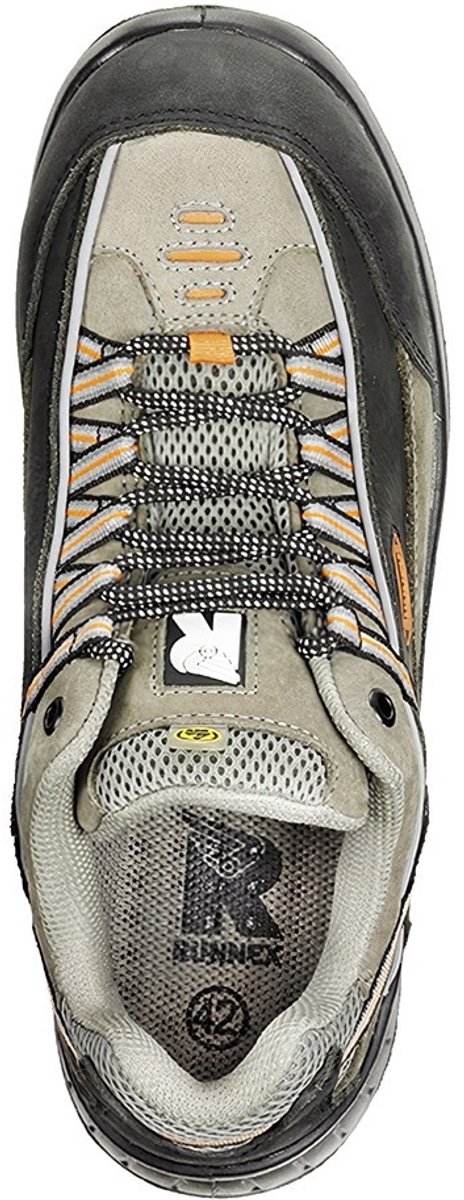 RUNNEX S2-ESD-Sicherheitshalbschuh TeamStar Schwarz/Grau/Orange-44