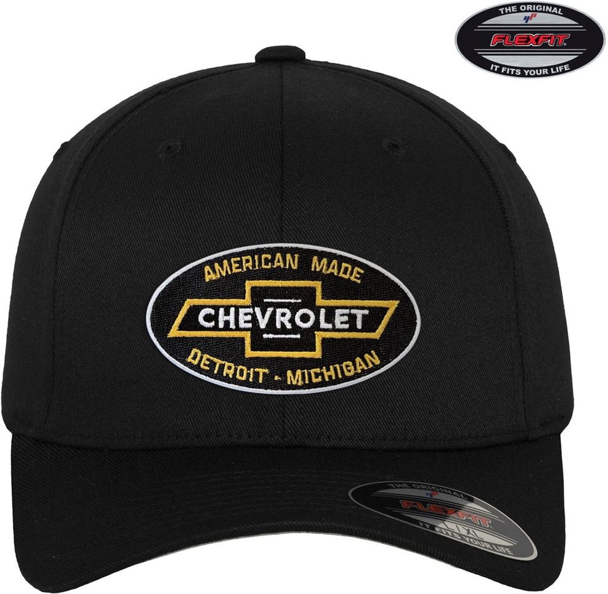 Chevrolet Cap American Made Flexfit Cap GM-92-CHEV9902-CB64 Black-L/XL