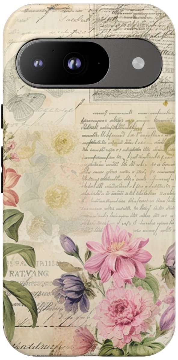Vintage Bloemen Collage – Telefoonhoesje Geschikt voor Google Pixel 9