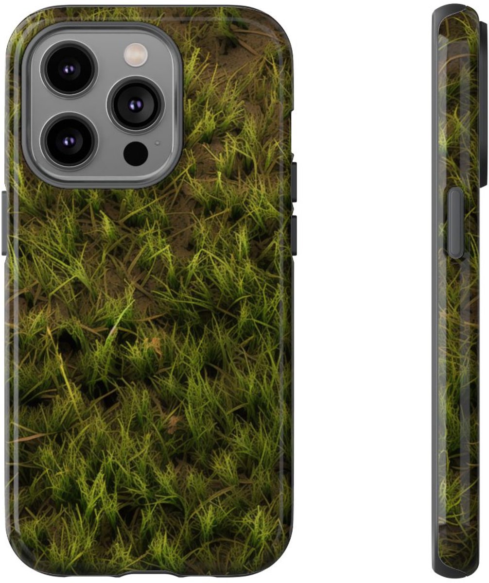 Groene Gras op Aarde Textuur – Telefoonhoesje Geschikt voor iPhone 14 Pro