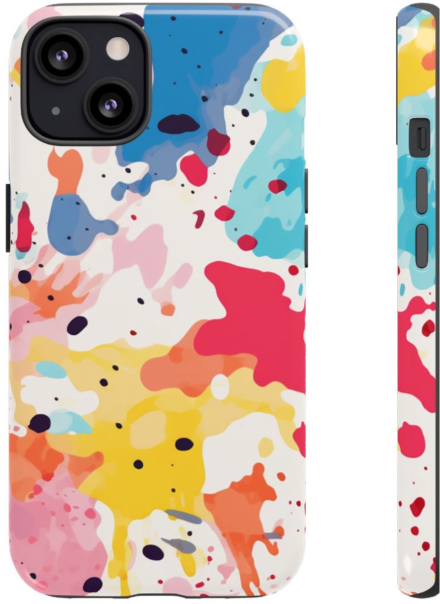 Kleurrijke Verfspatten Abstract Patroon – Telefoonhoesje Geschikt voor iPhone 13