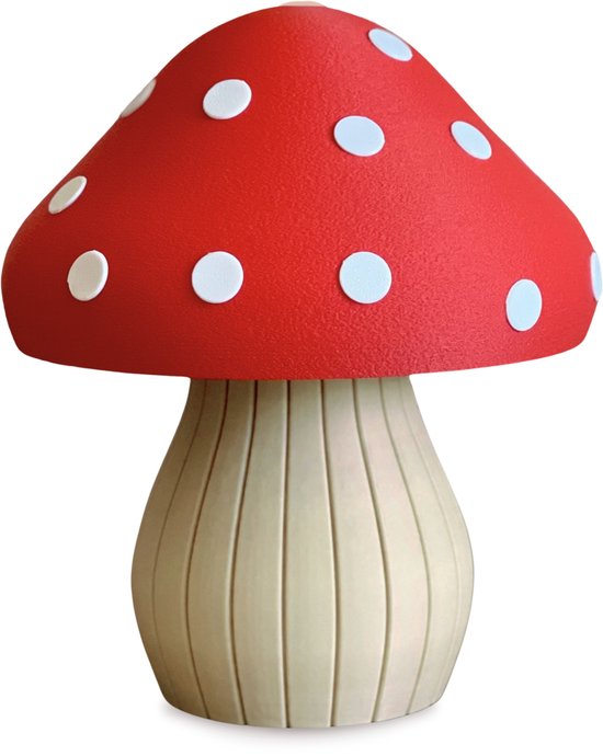 Nachtlampje Paddenstoel voor Kind & Babykamer – LED Bedlampje met Zacht Rood Licht – Sprookjesachtig Kinderlamp Design – Droomlampjes