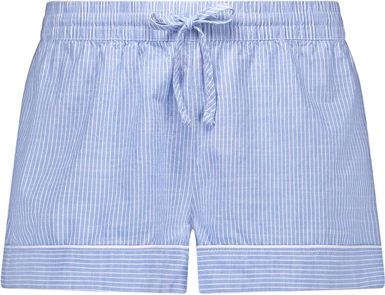 Hunkemöller Dames Nachtmode Shorts Katoen - Blauw - maat L