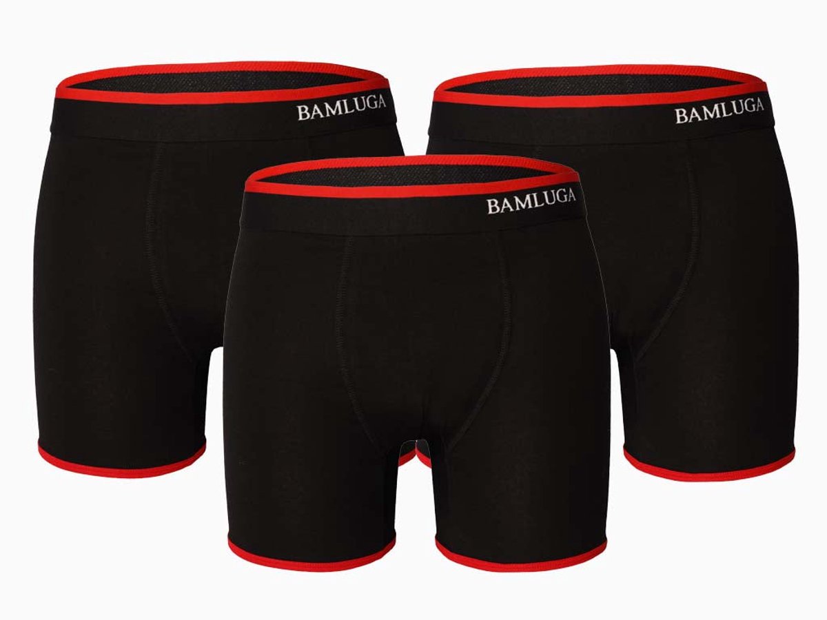 Bamboe Boxershort Slim fit Zwart BAMLUGA 3-pack S