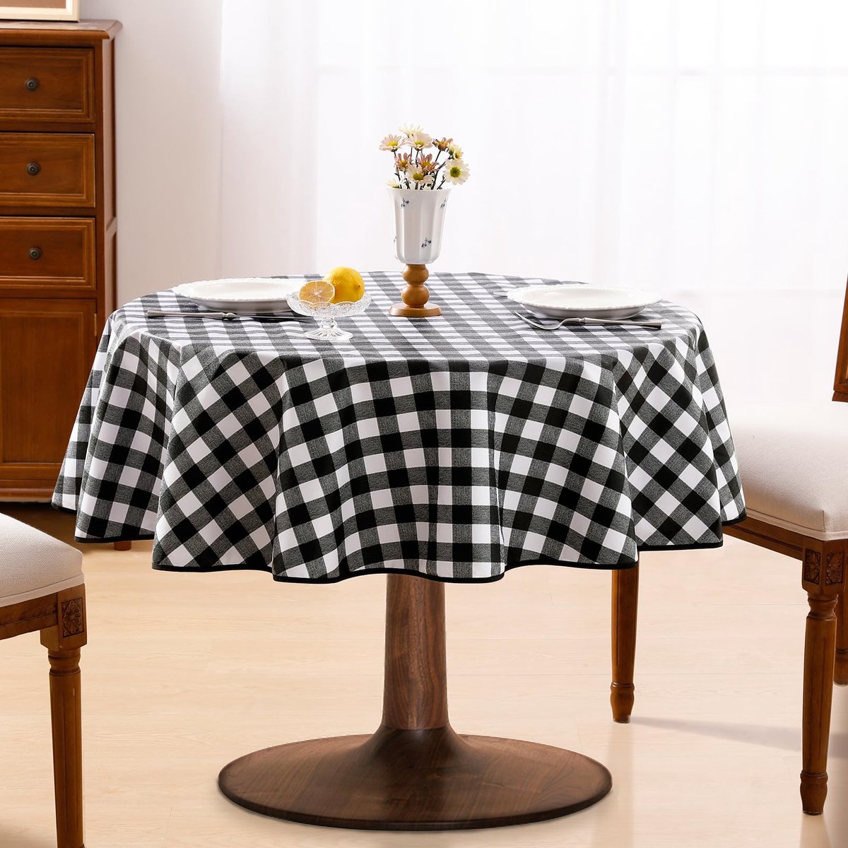 Azomor® Weerbestendige ronde tafelkleed met modern design voor buitengebruik