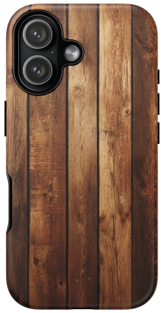 Rustieke Houten Panelenstructuur – Telefoonhoesje Geschikt voor iPhone 17