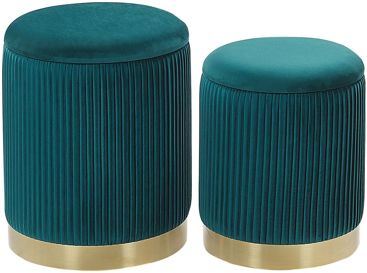 MIRAMAR - Poef - Blauwgroen - Fluweel