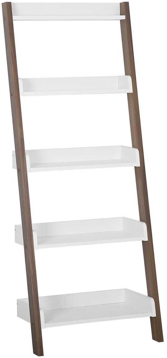 Beliani MOBILE TRIO - Boekenkast - Donkerbruin/ Wit - MDF
