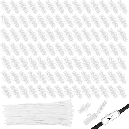Cable Tags, Pack of 100, Cable Labels, Cable Letters with 100 Cable ...