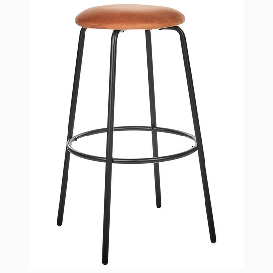 Set de 2 tabourets de bar MORTON Velours Oranje