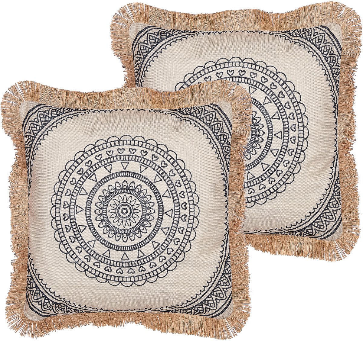 Beliani AGRIMONY - Sierkussen set van 2 - Beige - 45 x 45 cm - Polyester