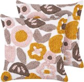 KANDIARO - Sierkussen lot de 2 - Multicolore - 45 x 45 cm - Katoen