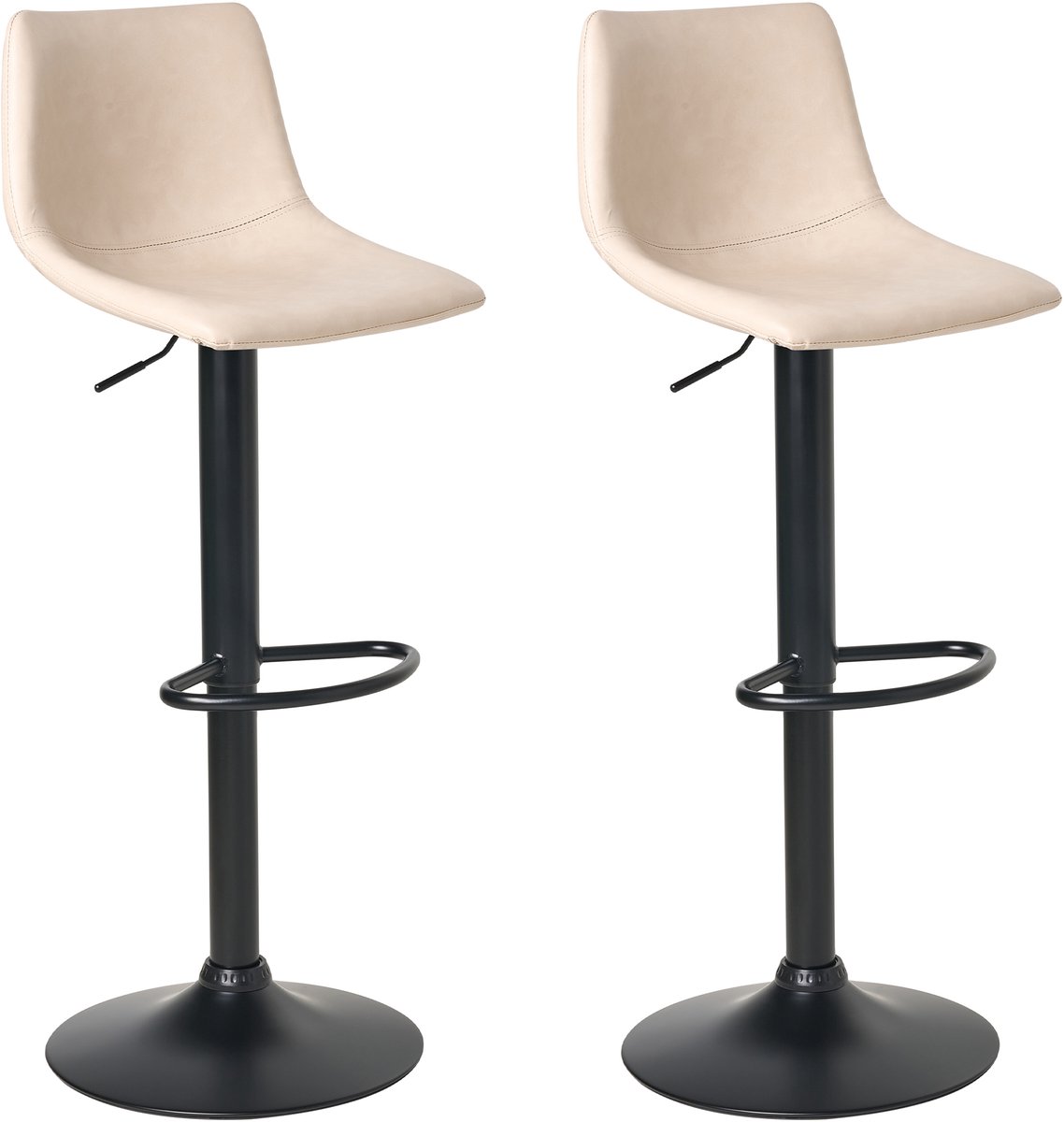 LEBRIJA - Barkruk set van 2 - Lichtbeige - Kunstleer