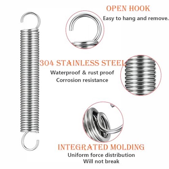 2 Pcs Tension Springs Tension Springs with Hooks, Stainless Steel ...