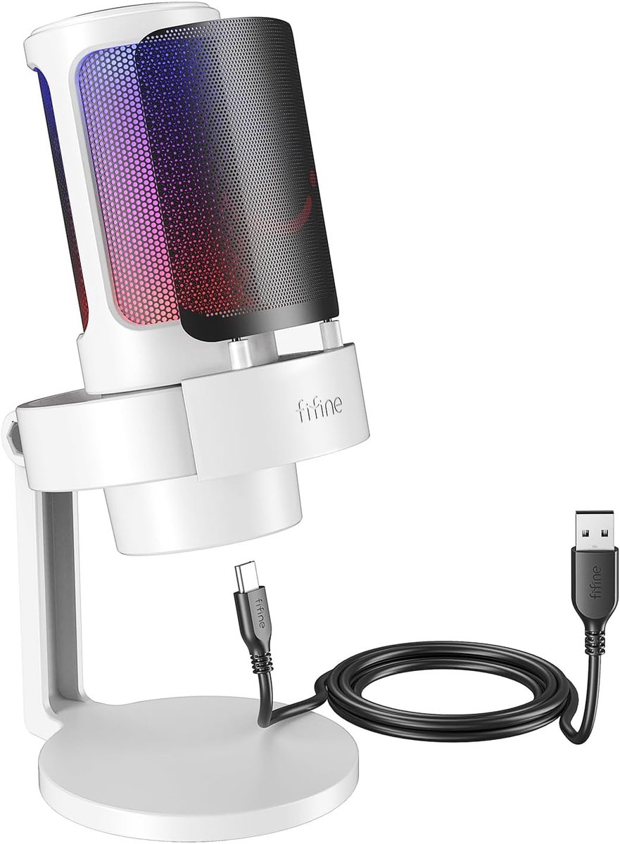 USB-microfoon voor Gaming en Streaming met RGB, Mute-schakelaar en Popfilter