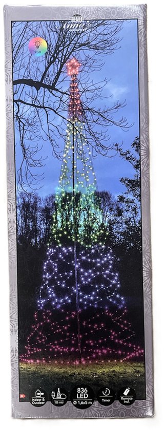 Porseleinen kerstboom met LED-licht rood 28 cm | Luimes & Luimes