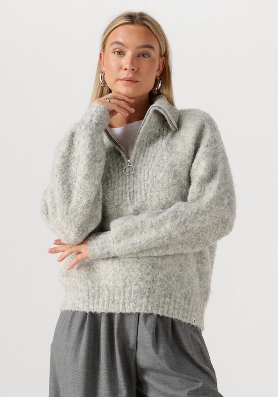 Simple Knit-boucle-25-3 Pulls et Gilets Femme - Pull - Sweat à capuche - Cardigan - Gris clair - Taille XL