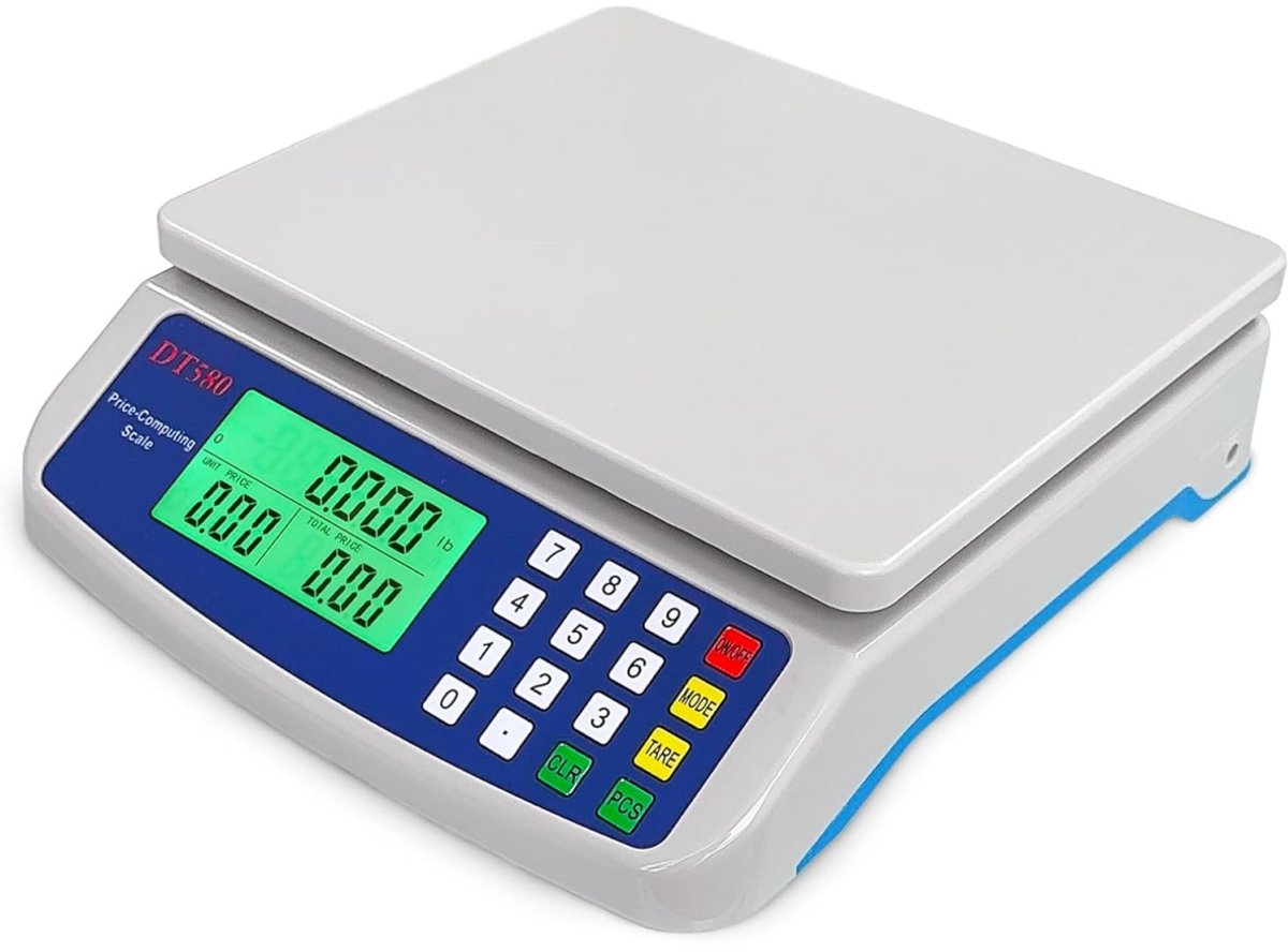 TOVBMUP Elektronische weegschaal - Grote keukenweegschaal - Fruitweegschaal - Maximaal weeggewicht 30 kg - Met display - Met tel- en tarrafuncties - 6 eenheidsconversies