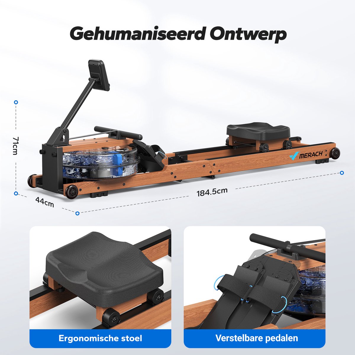 MERACH Roeitrainer waterweerstand - inklapbaar - Roeimachine - afbeelding 2