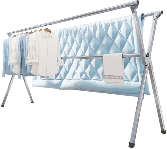 Brabantia Wallfix Wanddroger Wuciray Uittrekbaar Droogrek Aan De Muur – Inklapbaar, Roestvrij Staal, 80 Cm Met 7 Kledinghaken Ruimtebesparend Droogrek Tot 27 Kg