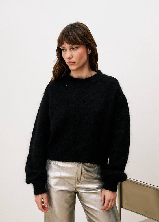 Pull FRNCH Sledge dos ouvert laine tricoté noir