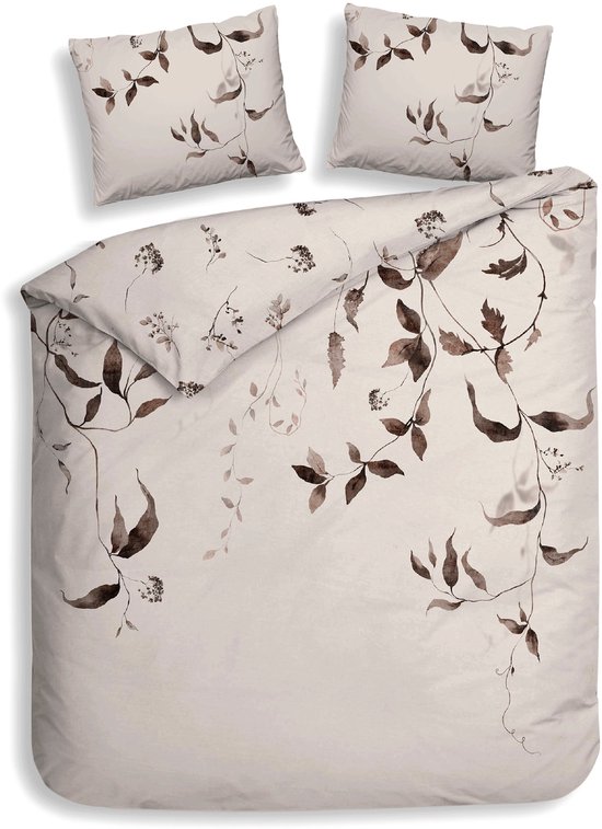 Heckettlane Dekbedovertrek Katoen Satijn Bennet - Natural - 100% Katoen-Satijn - Dekbedovertrek 260x200/220cm - Lits Jumeaux Extra Breed - Cambridge