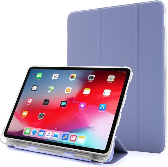 Étui iPad Air 6 (M4 / M3 / M2) / Air 5 / Air 4 / Pro 11 - 11 pouces / 10,9 pouces - Antichoc - Avec réveil automatique - Avec support - Étui avec porte-crayon - Fin - Lavande