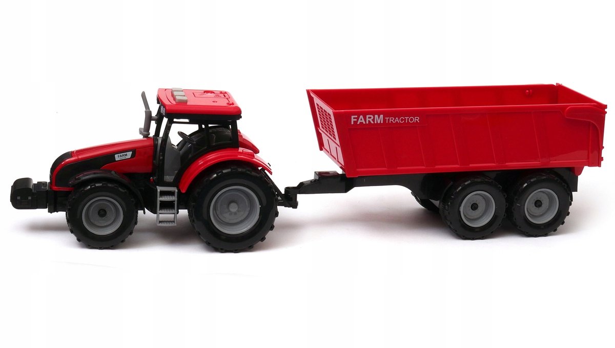 Rode Traktor met Geluid, Licht en Kiepbare Bak - 44cm